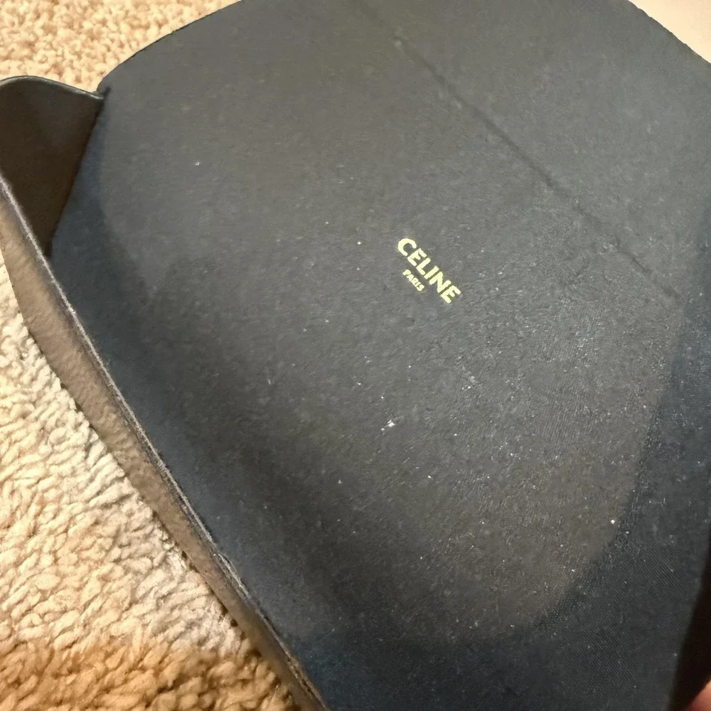 CELINE Sunglasses Womens Black Round Oversized Plastic Frame CL 41067/S Italy - Picture 3 of 6